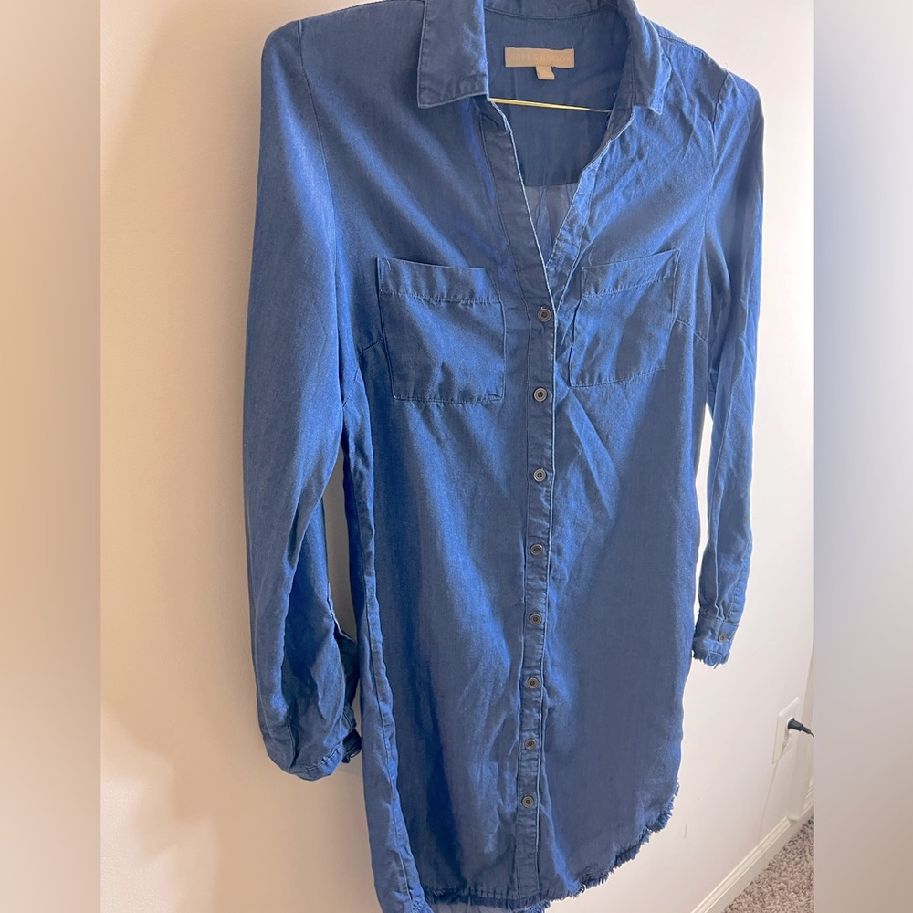 Dark Jean Long Sleeve Dress